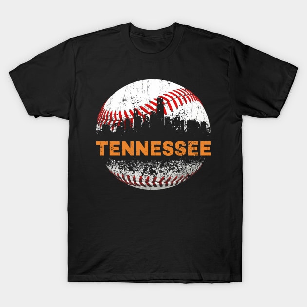 Tennessee Souvenir Cities Skyline Baseball I Love Tennessee T-Shirt by Jhon Towel